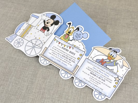 invitatie botez tren Mickey Disney 15723